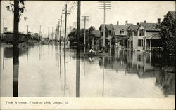 York Avenue - Flood of 1903 Joliet, IL Postcard Postcard