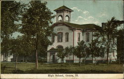 High School and Grounds Postcard