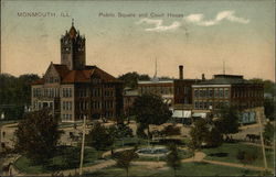 Public Square and Court House Monmouth, IL Postcard Postcard