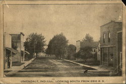 Looking South from Erie R.R. Uniondale, IN Postcard Postcard