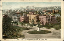 Bird's Eye View Residence Section St. Louis, MO Postcard Postcard