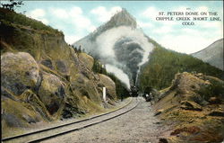 St. Peters Dome on the Cripple Creek Short Line, Colo. Colorado Railroad (Scenic) Postcard Postcard