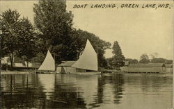 Boat Landing Green Lake, WI Postcard Postcard