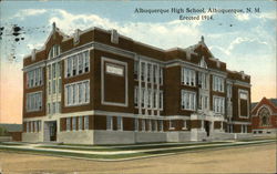 Albuquerque High School, Erected 1914 New Mexico Postcard Postcard