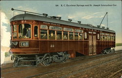 K.C. Excelsior Springs and St. Joseph Interurban Car Postcard