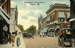 Main Street Looking North Postcard