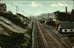 B. & M. Railroad Tracks from Kimball Street Foot Bridge Fitchburg, MA Postcard Postcard