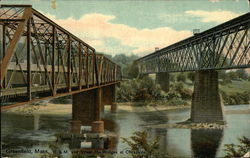 B. & M. and Street Ry. Bridges at Cheapside Greenfield, MA Postcard Postcard