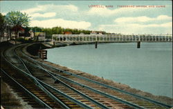 Tyngsboro Bridge and Curve Lowell, MA Postcard Postcard