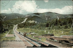 Mt. Washington from base showing sliding boards Postcard