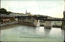 Bar Harbor Train Leaving Bangor, Me. Maine Postcard Postcard