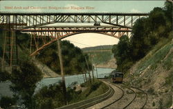 Steel Arch and Cantilever Bridges Over Niagara River Railroad (Scenic) Postcard Postcard