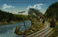 Giant Rock and Trolly Line Niagara Falls, NY Postcard Postcard