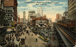 Herald Square, Broadway and Sixth Avenue New York, NY Postcard Postcard