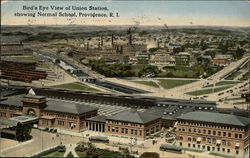 Bird's Eye View of Union Station showing Normal School Postcard