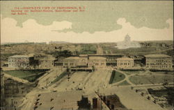 Bird's Eye View Showing the Railroad Station, State House and Normal School Postcard