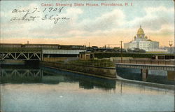 Canal Showing State House Postcard