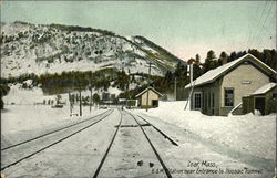 B & M Station Near Entrance to Hoosac Tunnel Postcard