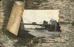 Chain Bridge Newburyport, MA Postcard Postcard