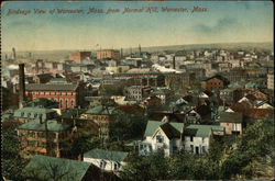 Birdseye View of Worcester, MAA from Normal Hill Massachusetts Postcard Postcard