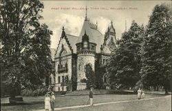 Wellesley Town Hall - West Front Massachusetts Postcard Postcard