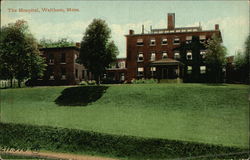 The Hospital Waltham, MA Postcard Postcard