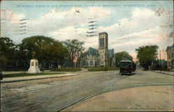 Memorial Church and Spanish War Veterans Monument Springfield, MA Postcard Postcard