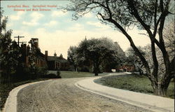 Springfield Hospital - Driveway and Main Entrance Massachusetts Postcard Postcard