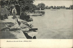 Boating on the old St. Joe Elkhart, IN Postcard Postcard