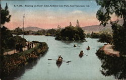 Boating on Stow Lake, Golden Gate Park Postcard