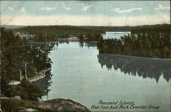 Thousand Islands, View from Bald Rock, Canadian Group Postcard