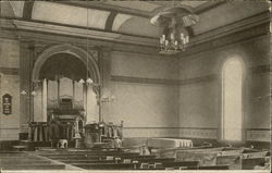 Interior of M.E. Church - Estey Organ Company Postcard