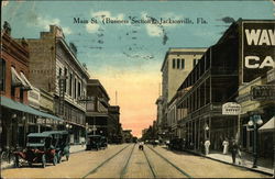 Main Street - Business Section Jacksonville, FL Postcard Postcard