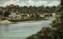 Lafayette College - Pardee Hall, from the Delaware Bridge Easton, PA Postcard Postcard