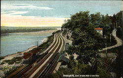 Scene on Ohio River at Ben Avon. Pittsburgh, PA Postcard Postcard