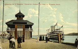 Steamer Hendrick Hudson Arriving at Kingston Point New York Postcard Postcard