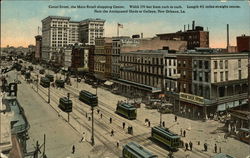 Canal Street, the Main Retail Shopping Center. Width 170 Feet From Curb to Curb. Postcard