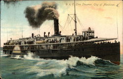 D. & C. Line Steamer "City of Mackinac" Steamers Postcard Postcard