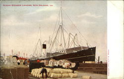 Ocean Steamer Loading Postcard