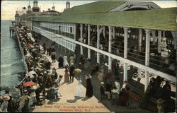 Steel Pier and Crowds Watching Bathers Atlantic City, NJ Postcard Postcard