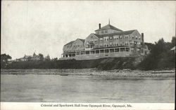 Colonial and Sparhawk Hall from Ogunquit River Maine Postcard Postcard