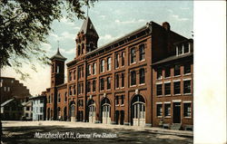 Central Fire Station Manchester, NH Postcard Postcard