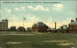 Worcester Academy - Grounds and Buildings Massachusetts Postcard Postcard