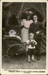 George Robey & Mrs. Robey (Ethel Hayden) and Family Theatre Postcard Postcard