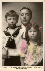 Mr. George Robey, Master Teddie & Miss Eileen Robey Actors Postcard Postcard