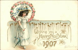 Wishing You A Happy New Year 1907 Postcard