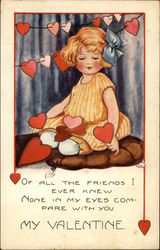 Of all the Friends I Ever Knew None in my Eyes Compare With You My Valentine Children Postcard Postcard