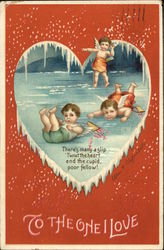 To the One I Love, There's Many a Slip 'Twixt the Heart and the Cupid, Poor Fellow! Postcard Postcard