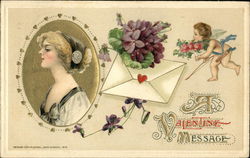 A Valentine Message Women Postcard Postcard