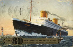 80 Jahre. Bremen - New York - Dienst Postcard